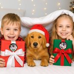 Photo Personnalisée Etiquettes Imperméables avec Nom Décoration Cadeau Fête de Noël Favors pour Famille Ami Enfant
