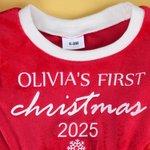 Personalised Baby Girl Red Tutu Dress Bow Headband Outfit with Name and Year Holiday Party Outfit Christmas Gift for Baby Girls