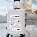 Gepersonaliseerde Watervaste Etiketten van Karakter in Komische Stijl met Naam Vakantie Kantoorgeschenk voor Collega's Vrienden