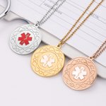 Identificación Personalizada de Emergencia Médica Alerta ID Tag Collar con Texto Grabado de Supervivencia de Emergencia Cumpleaños Regalo para Hombres Mujeres