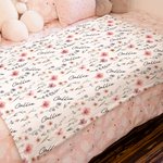 Personalized Wildflower Soft Throw Baby Blanket with Name Baby Shower Birthday Christmas Gift for Newborns New Parents