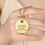 Identificación Personalizada de Emergencia Médica Alerta ID Tag Collar con Texto Grabado de Supervivencia de Emergencia Cumpleaños Regalo para Hombres Mujeres