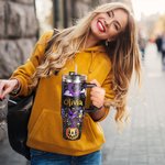 Gepersonaliseerde Boho Pompoen Spook Ontwerp 1180 ml Thermosbeker met Naam Deksel en Rietje Verjaardag Halloween Cadeau voor Familie