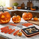 Gepersonaliseerd Spook Initiaal Halloween Pompoen Graveergereedschap 11-delige Set met Naam Halloween Cadeau voor Familie en Kinderen