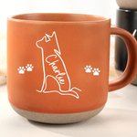 Tasse 355 ml en Céramique Personnalisée avec 1-5 Noms et Motifs d'Animal de Compagnie Style Minimaliste Cadeau Anniversaire pour Amoureux des Animaux
