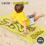 Personalised Cute Long-Tailed Marsupilami Oversized Beach Towel with Name Vacation Essentials Birthday Gift for Friend Family | Callie × Marsupilami®