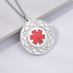 Identificación Personalizada de Emergencia Médica Alerta ID Tag Collar con Texto Grabado de Supervivencia de Emergencia Cumpleaños Regalo para Hombres Mujeres