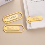 Personalised Subtle Stainless Steel Gold Bookmark with Text Reading Accessory Birthday Gift for Book Lovers Bookworms