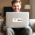 Gepersonaliseerde Watervaste Etiketten van Karakter in Komische Stijl met Naam Vakantie Kantoorgeschenk voor Collega's Vrienden