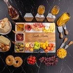Planche à Fromage ou Sous-verres en Marbre Set Personnalisée avec Nom et Date Gravés Cadeau Apéro Dînatoire Pendaison de Crémaillère pour Amis Famille