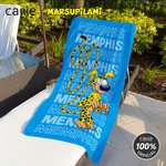 Personalised Cute Long-Tailed Marsupilami Oversized Beach Towel with Name Summer Vacation Pool Party Gift for Boys Girls | Callie × Marsupilami®