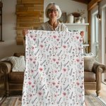 Personalized Wildflower Soft Throw Baby Blanket with Name Baby Shower Birthday Christmas Gift for Newborns New Parents