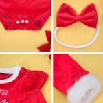 Personalised Baby Girl Red Tutu Dress Bow Headband Outfit with Name and Year Holiday Party Outfit Christmas Gift for Baby Girls