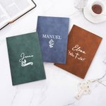 Cuaderno personalizado de cuero PU con cruz de líneas 200 páginas y nombre regalo de cumpleaños o bautizo religioso para cristianos