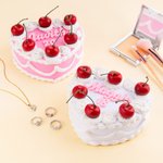 Personalized Heart-Shaped Cherry Cake Jewelry Box with Text and Mirror Room Decor Birthday Anniversary Gift for Women Girls