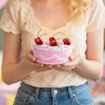 Personalized Heart-Shaped Cherry Cake Jewelry Box with Text and Mirror Room Decor Birthday Anniversary Gift for Women Girls