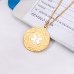 Identificación Personalizada de Emergencia Médica Alerta ID Tag Collar con Texto Grabado de Supervivencia de Emergencia Cumpleaños Regalo para Hombres Mujeres
