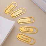 Personalised Subtle Stainless Steel Gold Bookmark with Text Reading Accessory Birthday Gift for Book Lovers Bookworms