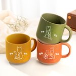Tasse 355 ml en Céramique Personnalisée avec 1-5 Noms et Motifs d'Animal de Compagnie Style Minimaliste Cadeau Anniversaire pour Amoureux des Animaux
