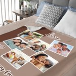 Personalisierte Farbblock 3–9 Fotos Weiche Decke mit Text Haus Deko Weihnachten Jahrestag Geburtstag Geschenk für Familie Freunde