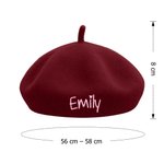 Personalisierte Vintage Baskenmütze aus Wolle mit Bestickten Namen Winter Accessoire Geburtstag Weihnachten Geschenk für Damen Herren