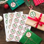 Monogramme de Noël personnalisé Lot de 2 étiquettes autocollantes imperméables avec nom, texte et année Décoration de Noël Favors pour la famille et les enfants