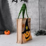 Bolso tote personalizado de Halloween con calabaza calavera bruja y nombre regalo de Halloween para niños