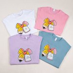 Personalized Pencil Composition Book Coquette Bow Glitter 100% Cotton T-shirt with Text Daily Wear Appreciation Birthday Gift for Teacher School Staff