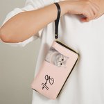 Personalized 1-3 Pet Photos PU Leather Wristlet Wallet with Names Birthday Anniversary Gift for Woman Dog Cat Mom