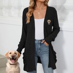 Personalised 1-3 Pet Photos Multicolour Cardigan Jumper with Pocket and Embroidered Names All Season Universal Birthday Gift for Pet Owners