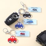 Llavero personalizado multicolor con foto del primer coche con nombre y texto Examen de conducir aprobado Regalo para amigos conductores noveles