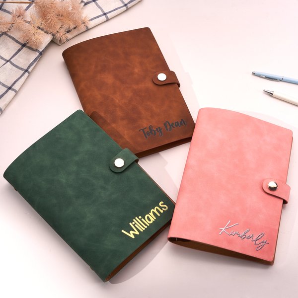 Gepersonaliseerd Veelkleurig A5 PU Leren Notitieboekje met Tekst en 160 Gelinieerde Pagina's Dagelijks Gebruik Reizen Verjaardagscadeau voor Familie Vrienden