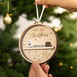 Henkilökohtainen kirjahylly ja nallekarhu puinen joulukuusen koriste, jossa nimi ja vuosi Block Tree Decor Ensimmäinen joululahja uusille vanhemmille vastasyntyneille