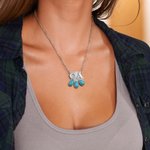 Personalizada Estilo Occidental Turquesa Collar Dainty con Letras Cumpleaños Aniversario Regalo para Mujeres