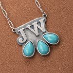 Personalizada Estilo Occidental Turquesa Collar Dainty con Letras Cumpleaños Aniversario Regalo para Mujeres