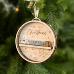 Henkilökohtainen kirjahylly ja nallekarhu puinen joulukuusen koriste, jossa nimi ja vuosi Block Tree Decor Ensimmäinen joululahja uusille vanhemmille vastasyntyneille
