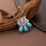 Personalizada Estilo Occidental Turquesa Collar Dainty con Letras Cumpleaños Aniversario Regalo para Mujeres