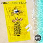 Personalized Cute Long-Tailed Marsupilami Oversized Beach Towel with Name Summer Vacation Pool Party Gift for Boys Girls | Callie × Marsupilami®