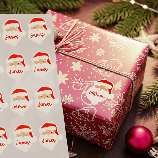 Autocollants Imperméables Personnalisés avec Renne Bonhomme de Neige Bonhomme en Pain d’Épice et Nom Cadeau Fête Noël pour Famille Amis