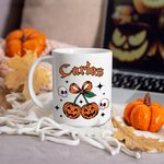 Taza de cerámica personalizada con calabaza y cereza de 325 ml y 445 ml regalo de Halloween y decoración diaria para familiares y amigos