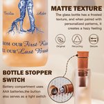Personalized Toile De Jouy Style Couple Tree LED Bottle Lamp with Names Soft Light Valentine's Day Wedding Anniversary Gift for Couples