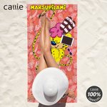 Personalized Cute Long-Tailed Marsupilami Oversized Beach Towel with Name Vacation Essentials Birthday Gift for Friend Family | Callie × Marsupilami®