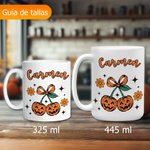 Taza de cerámica personalizada con calabaza y cereza de 325 ml y 445 ml regalo de Halloween y decoración diaria para familiares y amigos