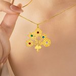 Collar Personalizado Flor de Nacimiento Piedra de Nacimiento Joyería Delicada Uso Diario Aniversario Cumpleaños Regalo para Mujer Mamá