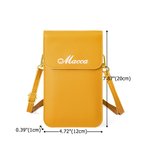 Personalized PU Leather Crossbody Bag with Name and Touch Screen Window Daily Use Birthday Gift for Women