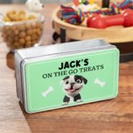 Personalized Cute 3D Cartoon Dog Bone Food-Grade Dog Treat Metal Tin Box with Name Pet’s Day Birthday Gift for Pet Owner Lovers
