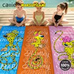 Personalized Cute Long-Tailed Marsupilami Oversized Beach Towel with Name Summer Vacation Pool Party Gift for Boys Girls | Callie × Marsupilami®