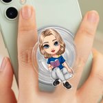 Personalized Cartoon Character Acrylic Magnetic Phone Grip Mobile Phone Accessories Birthday Gift for Women Men Bookworms