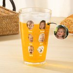 Personalized To Dad From The Reasons You Drink 16 oz Beer Glass with 1-6 Face Photos and Names Birthday Christmas Gift for Dad
