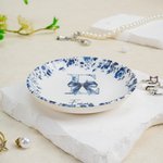 Henkilökohtainen Chinoiserie Toile De Jouy Keraamiset korut lautasen kanssa Initial ja nimi Häät Kihlaus Syntymäpäivä lahja naisille